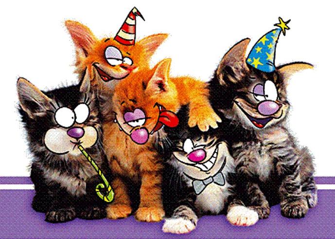 Поздравления С Днем Рождения С Котами Прикольные
