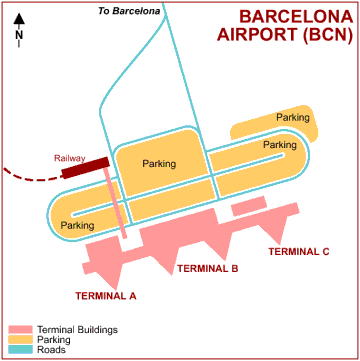 Аэропорт барселоны терминал 2 схема